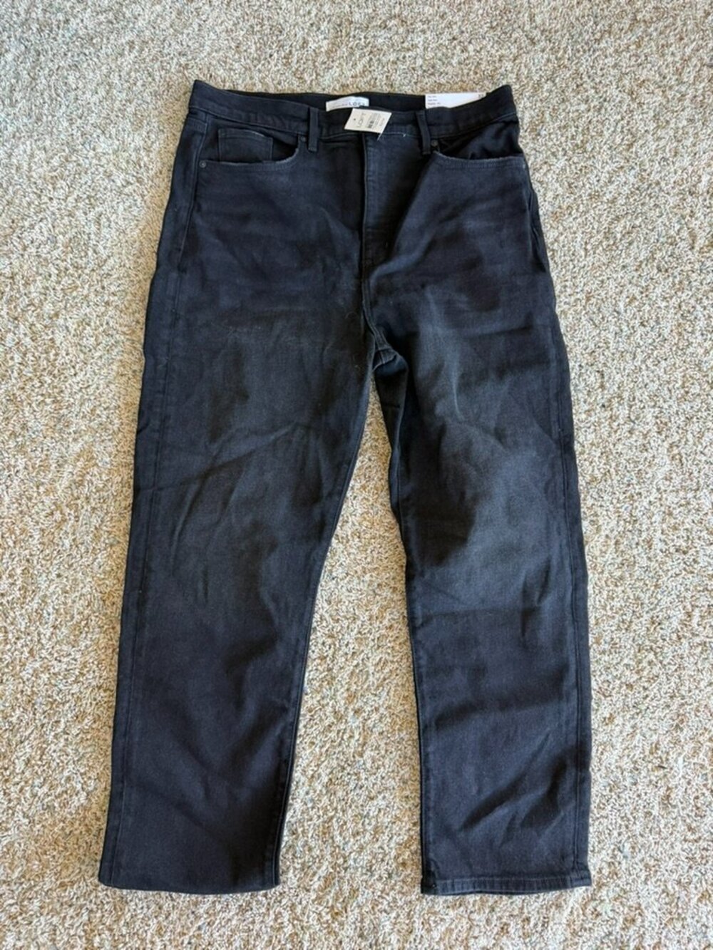 NWT Loft The Slim High Rise Regular Fit Jeans Black Sz 32